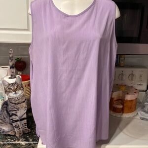 C womens Maggie Sweet sleeveless solid purple plus size blouse 2X. EUC